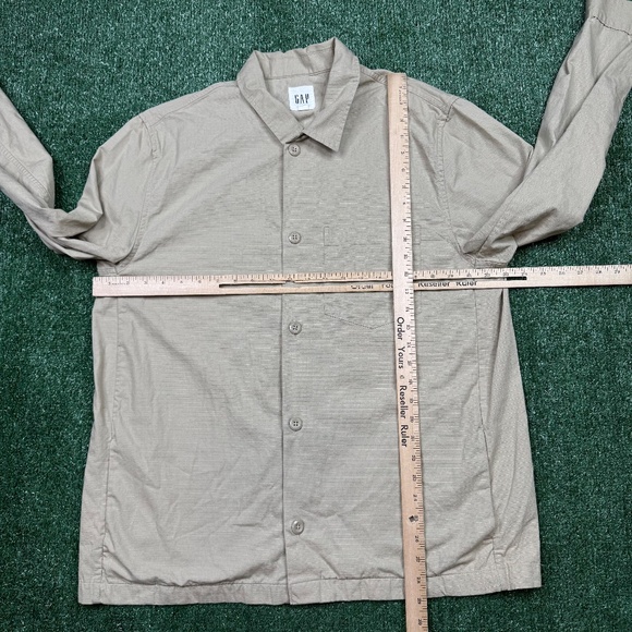 Vintage Y2K Gap Ripstop Shirt Jacket Men's Size L Brown Lightweight Army-Style - Picture 4 of 7